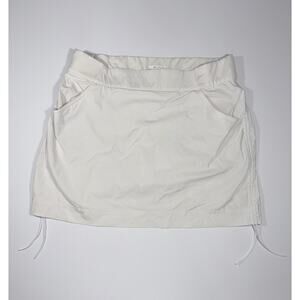 Columbia Womens Size XL Mini Skirt White With Drawstrings Cotton Pull On Casual